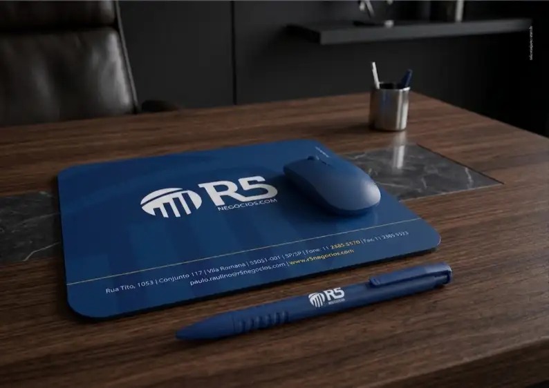 Mouse Pad e Caneta R5 Negócios